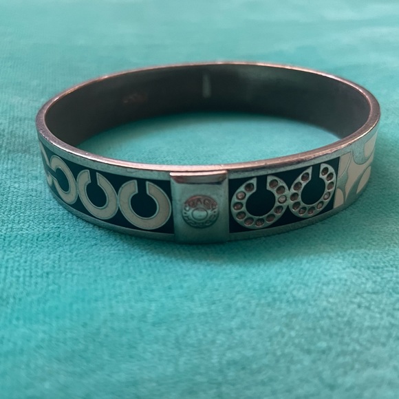 Coach signature bangle black & white with box/bag - Picture 7 of 9